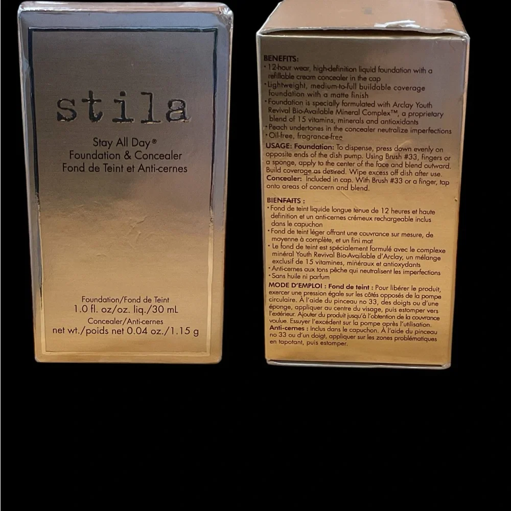 Stila Foundation & Clarins Night Cream Set With Cosmetics Case NWT